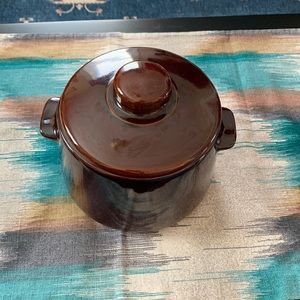 Westbend  1970s Covered Stoneware Bean Pot